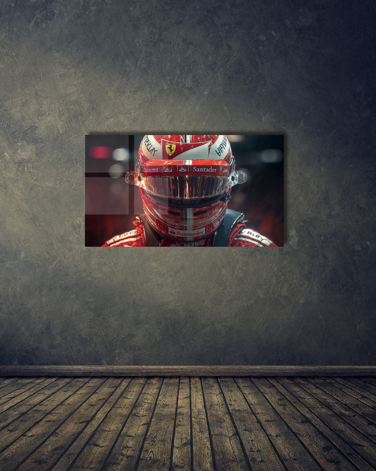 Ferrari F1 Helmet Close-Up Acrylic Poster