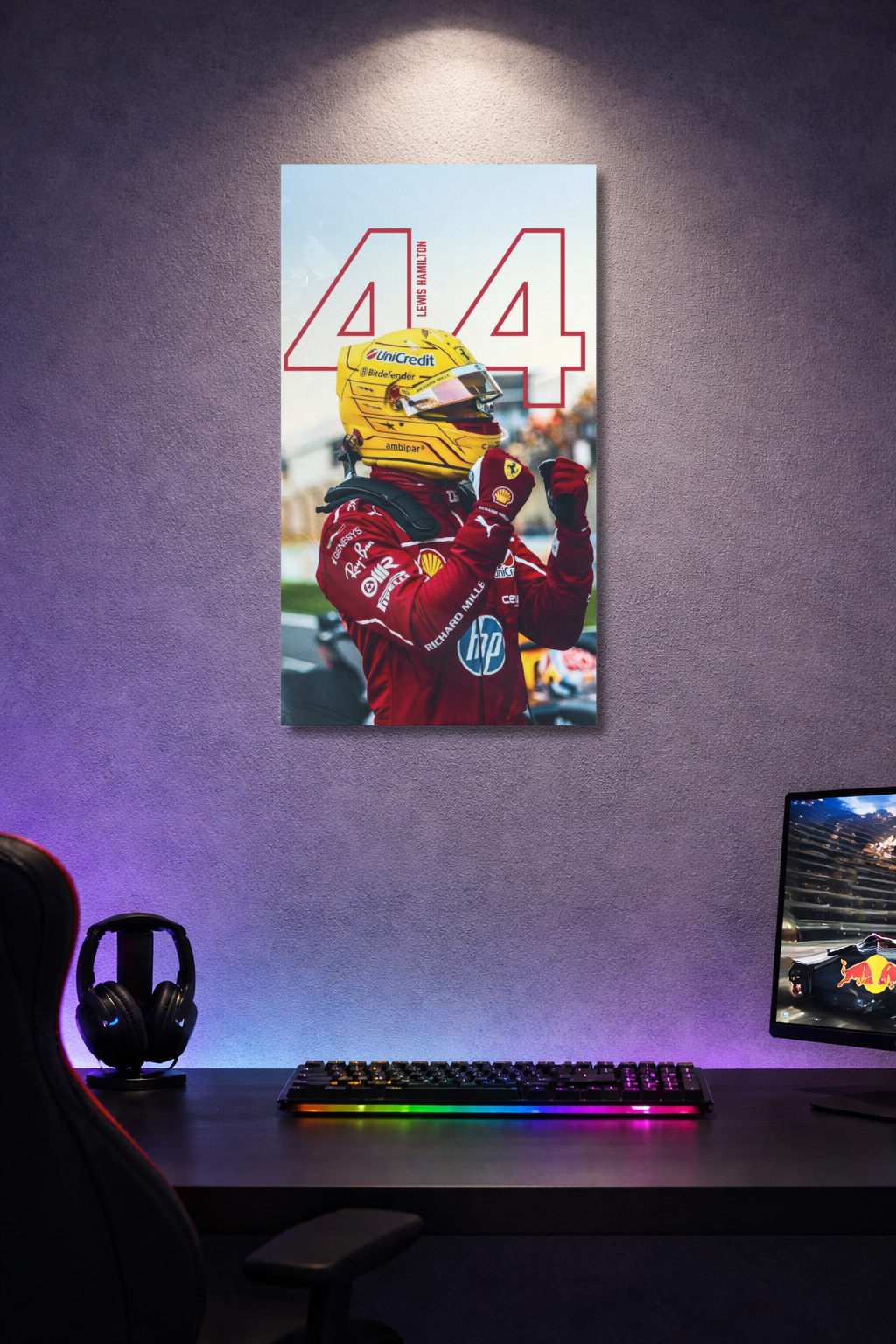 Lewis Hamilton 44 Ferrari F1 Acrylic Poster