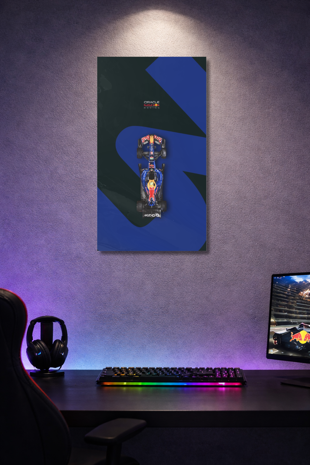 Red Bull Racing F1 Minimalist Blue Acrylic Poster