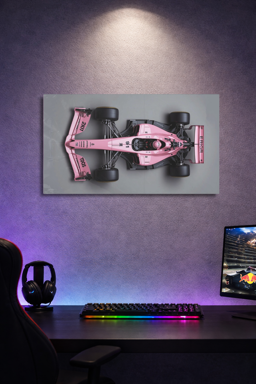 Pink F1 Minimal Top View Acrylic Poster