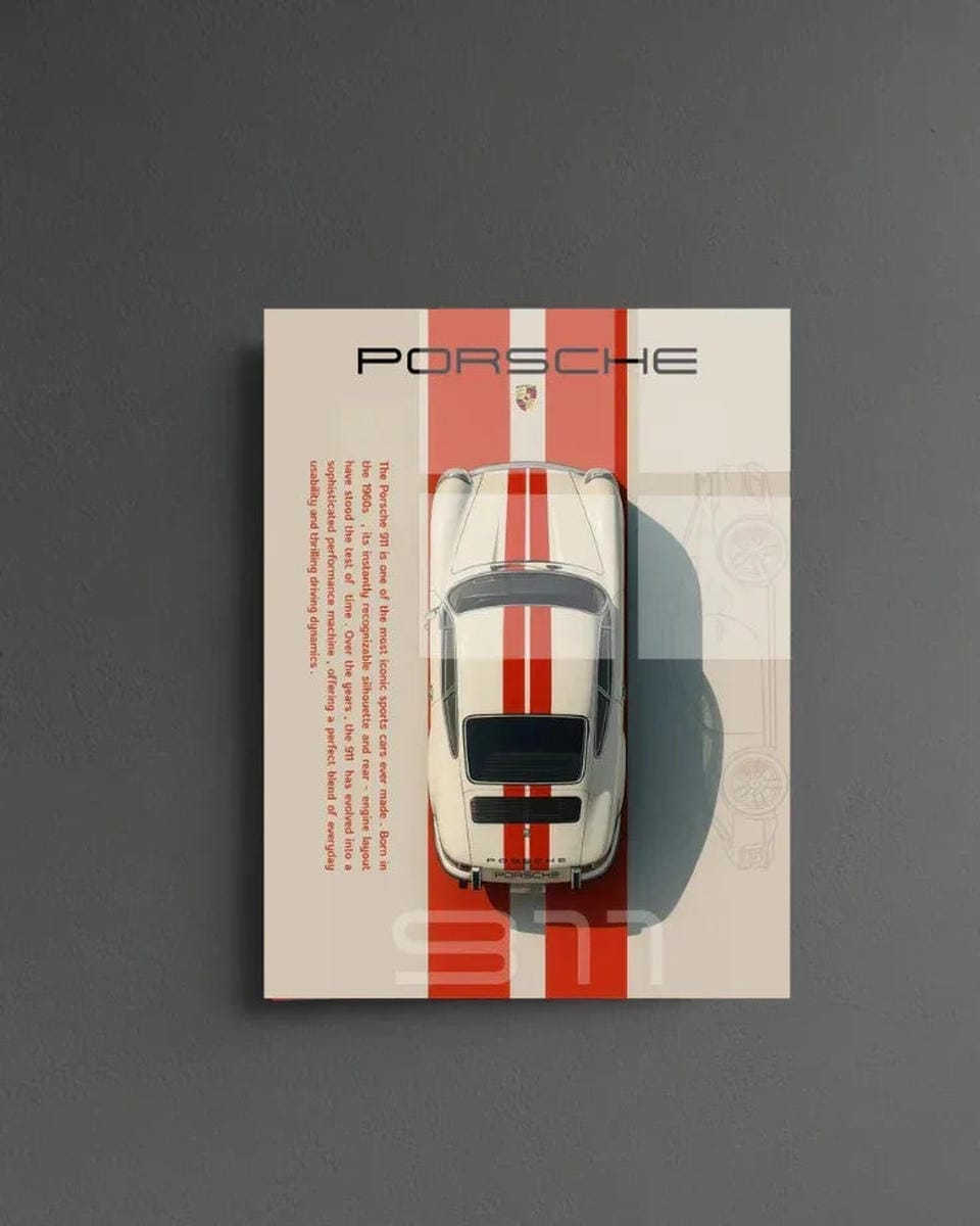 Porsche 911 Acrylic Wall Poster