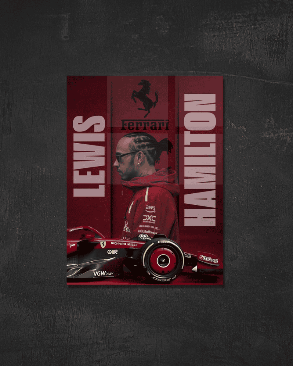 Lewis Hamilton Ferrari Acrylic Poster