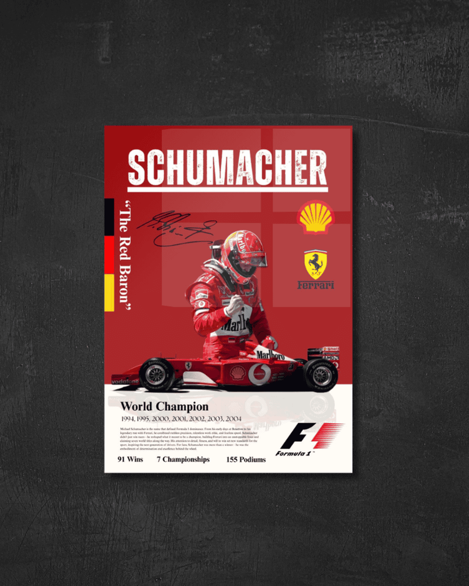 Schumacher Ferrari Legend Acrylic Poster