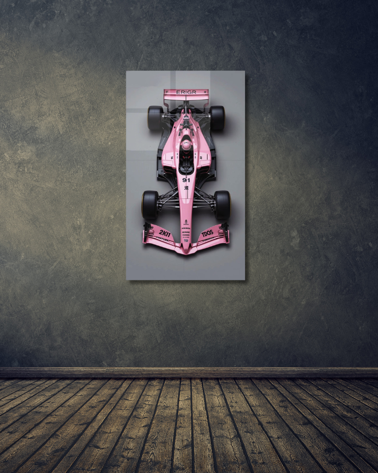 Pink F1 Minimal Top View Acrylic Poster