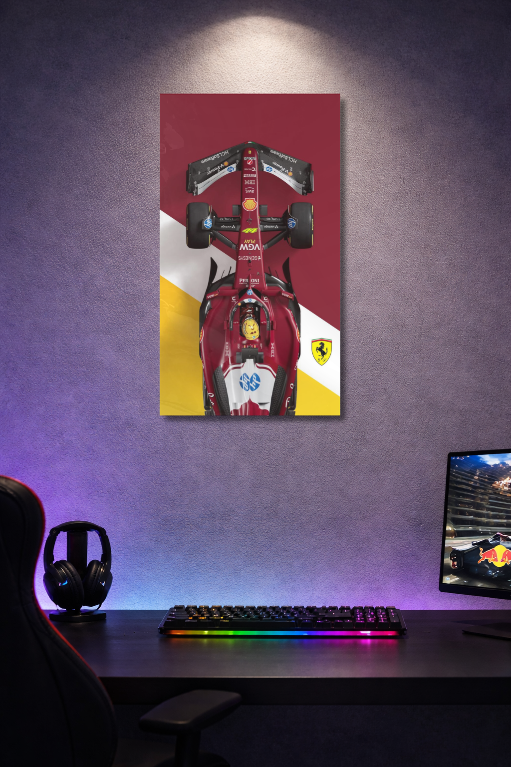 Ferrari F1 Top View Racing Acrylic Poster