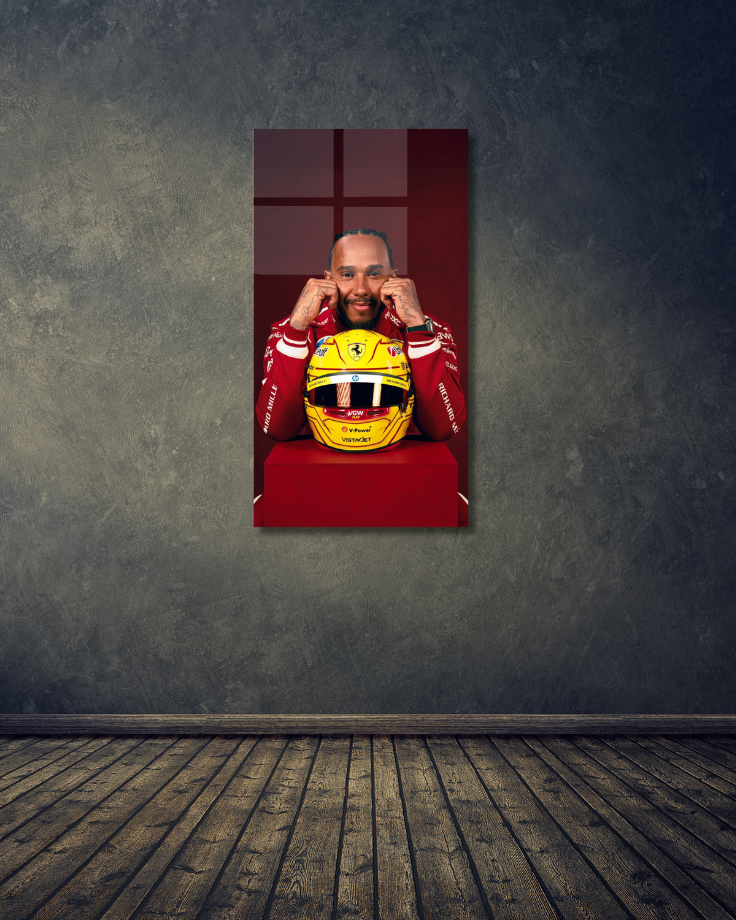 Lewis Hamilton Ferrari Portrait Acrylic Poster