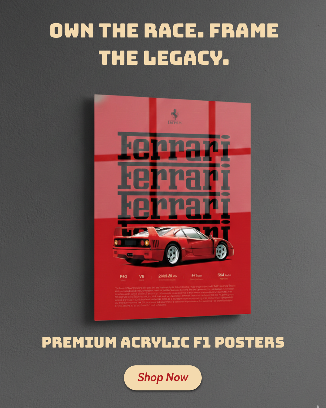 Acrylic F1 Poster By Off Finds