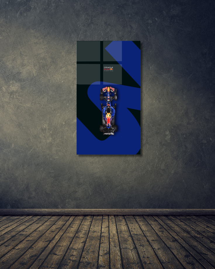 Red Bull Racing F1 Minimalist Blue Acrylic Poster