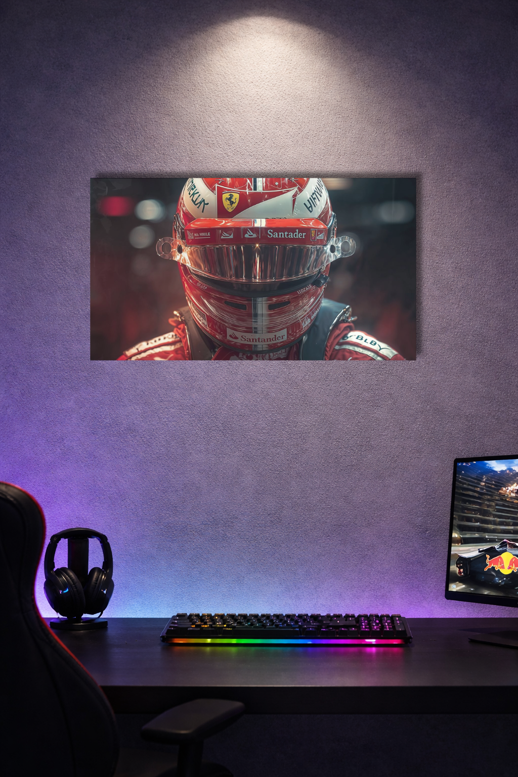 Ferrari F1 Helmet Close-Up Acrylic Poster