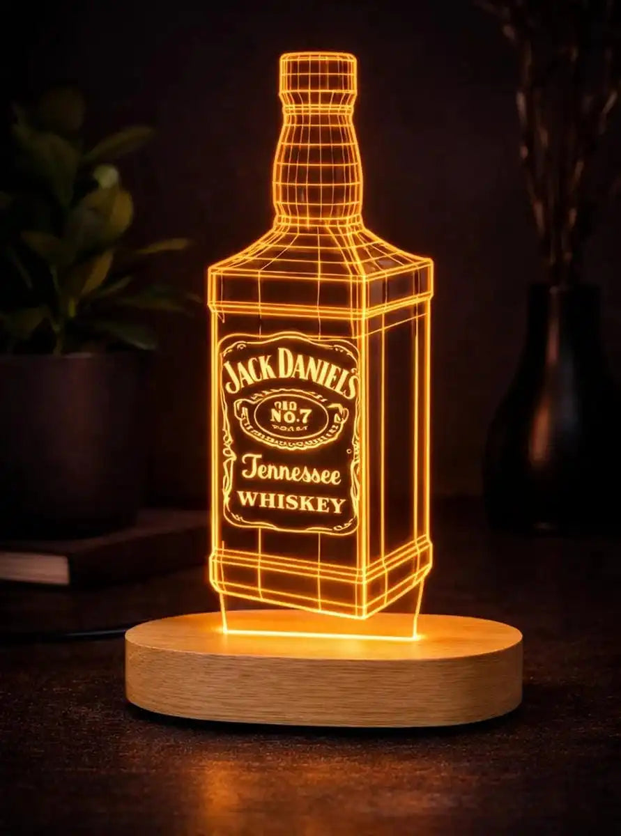 3D Whiskey Bottle Lamp