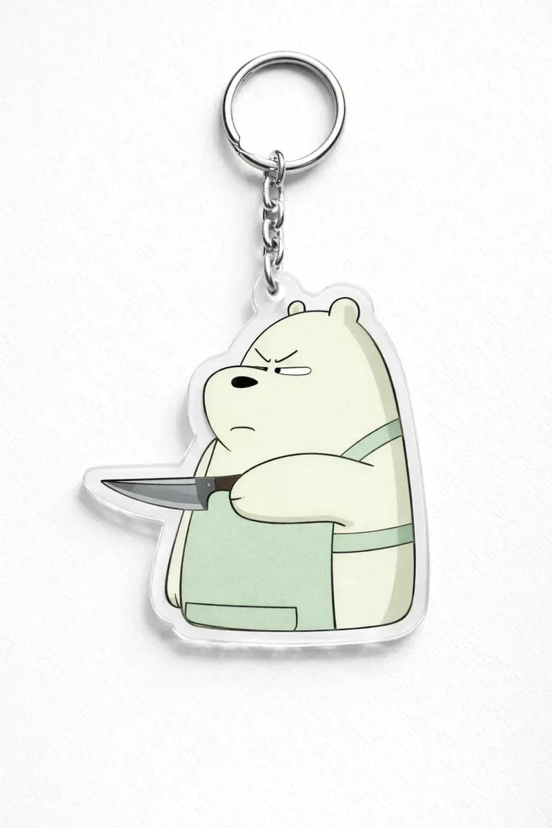Grumpy Ice Bear "Chef" Keychain