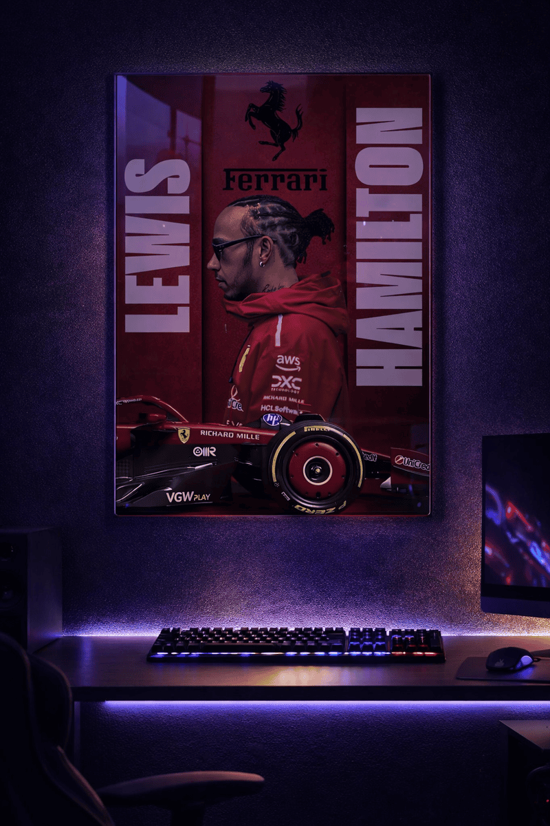 Lewis Hamilton Ferrari Acrylic Poster