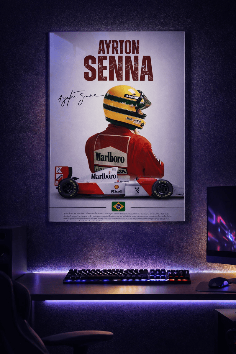 Ayrton Senna Racing Acrylic Poster