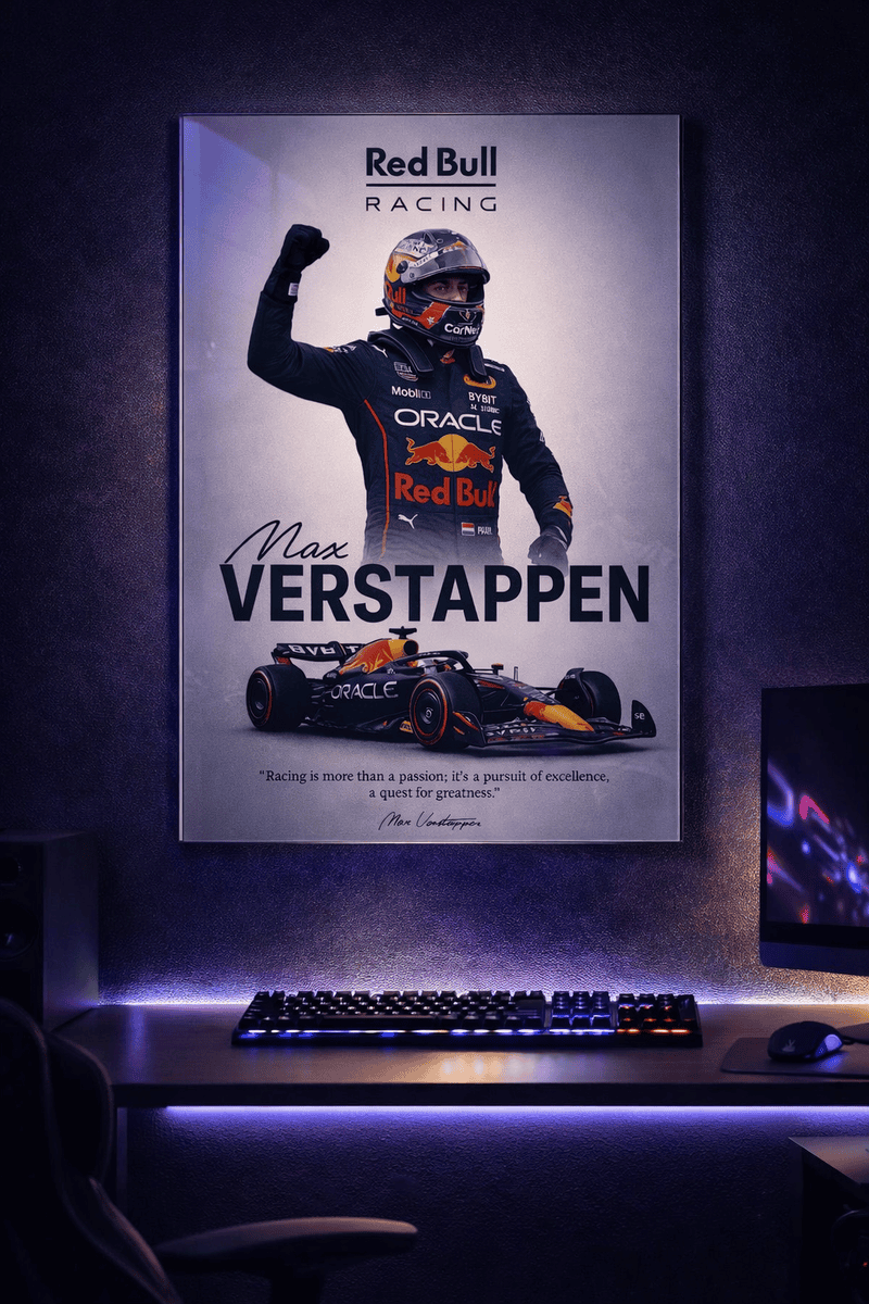 Max Verstappen Racing Acrylic Poster