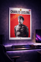 Charles Leclerc Ferrari acrylic wall poster, Off Finds