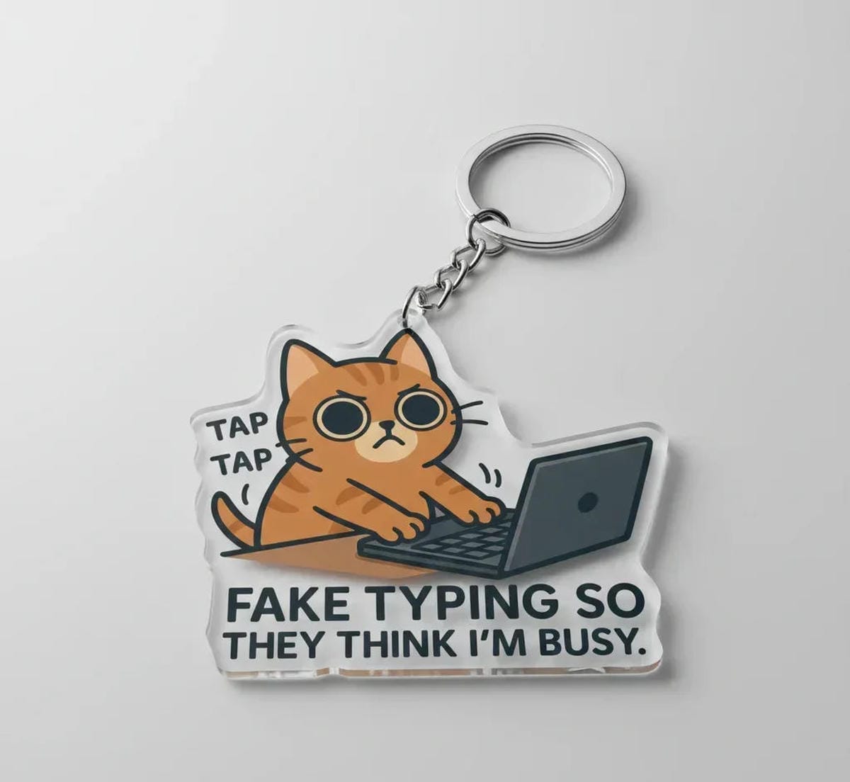 The "Corporate Cat" Charm Keychain