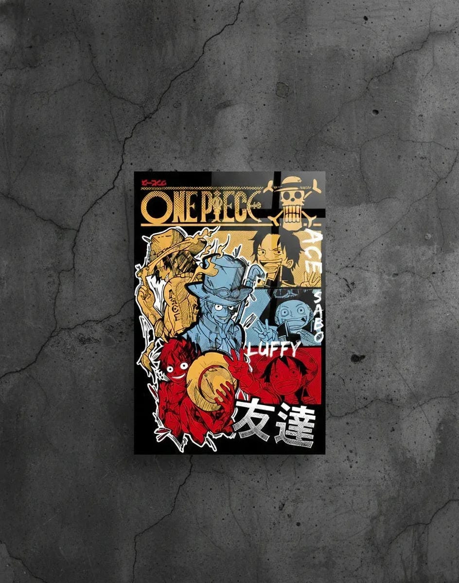 One Piece Trio Acrylic Wall Poster