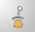 Grumpy Orange Tabby Keychain