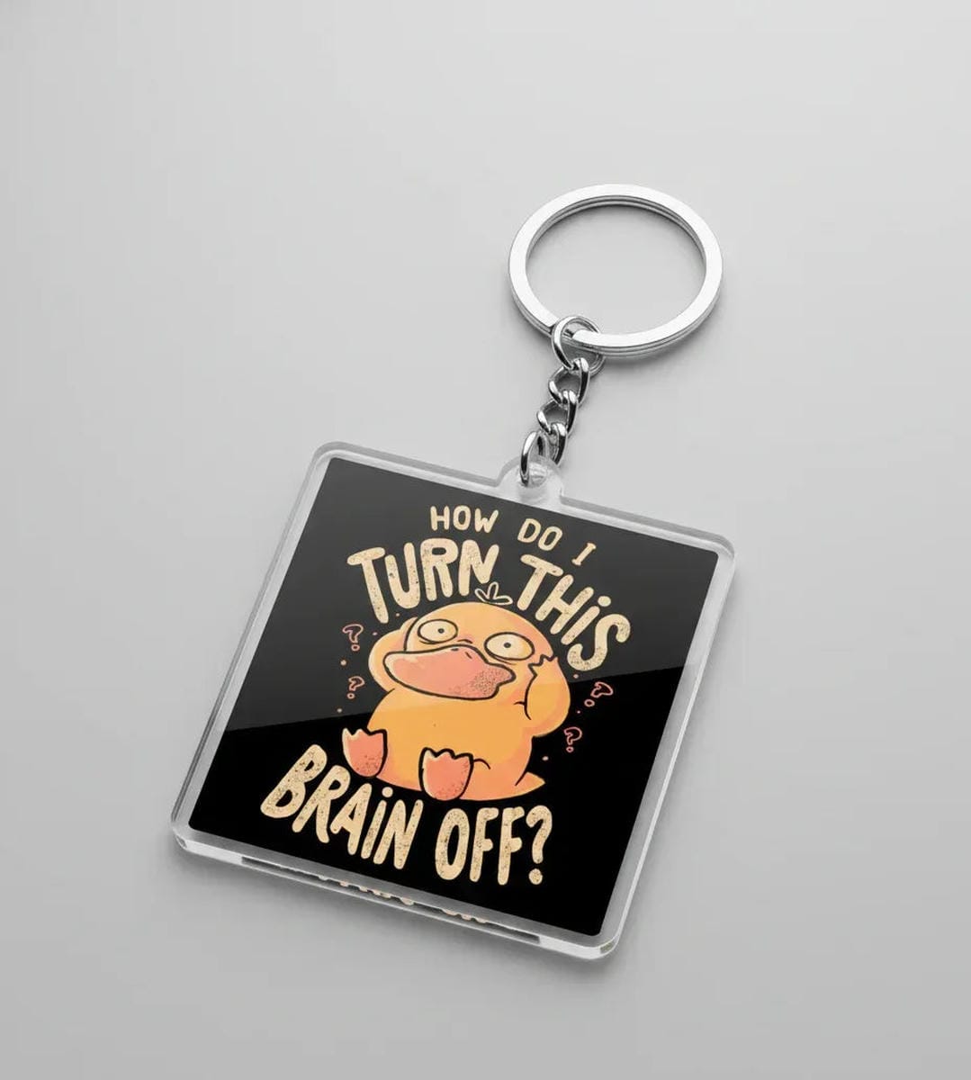 Overwhelmed Duck Keychain