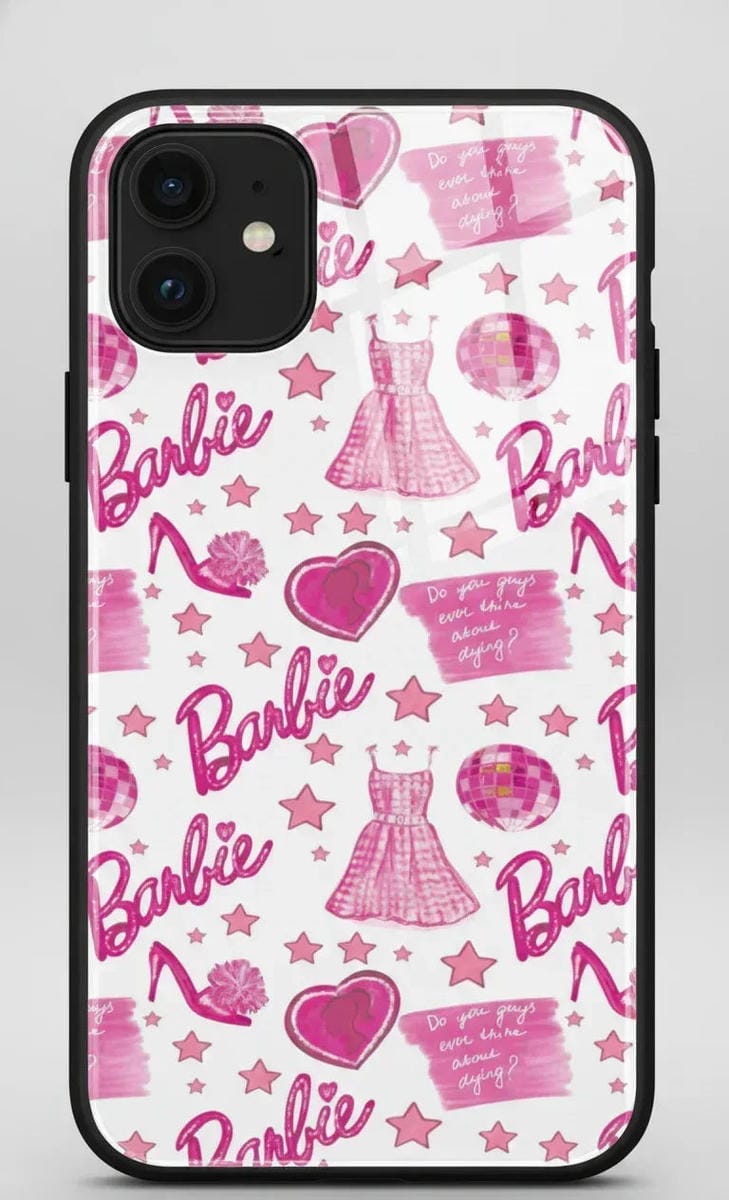 Pink Pattern Retro Glass Case