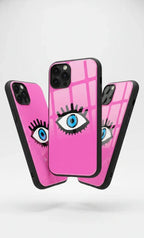 Vibrant Vision Evil Eye glass phone case, Off Finds