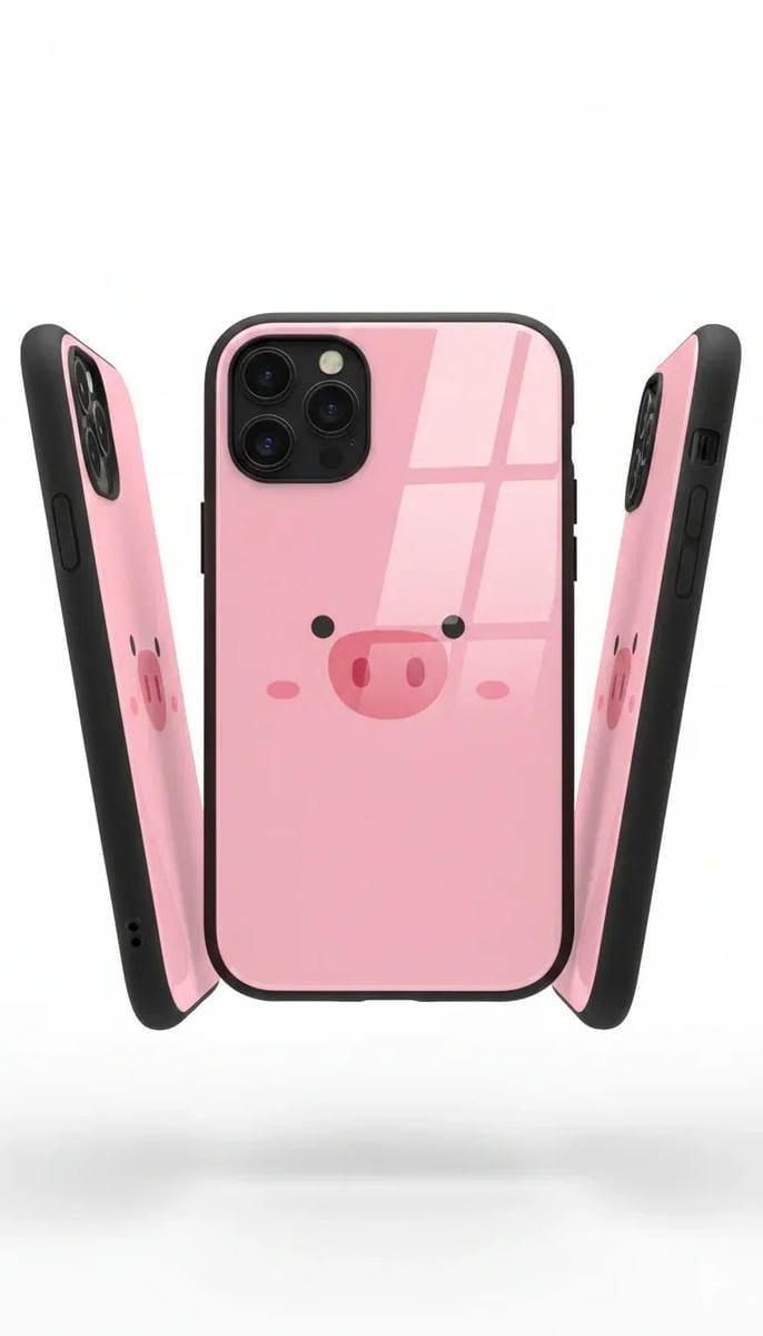 Pink Piggy Glass Case
