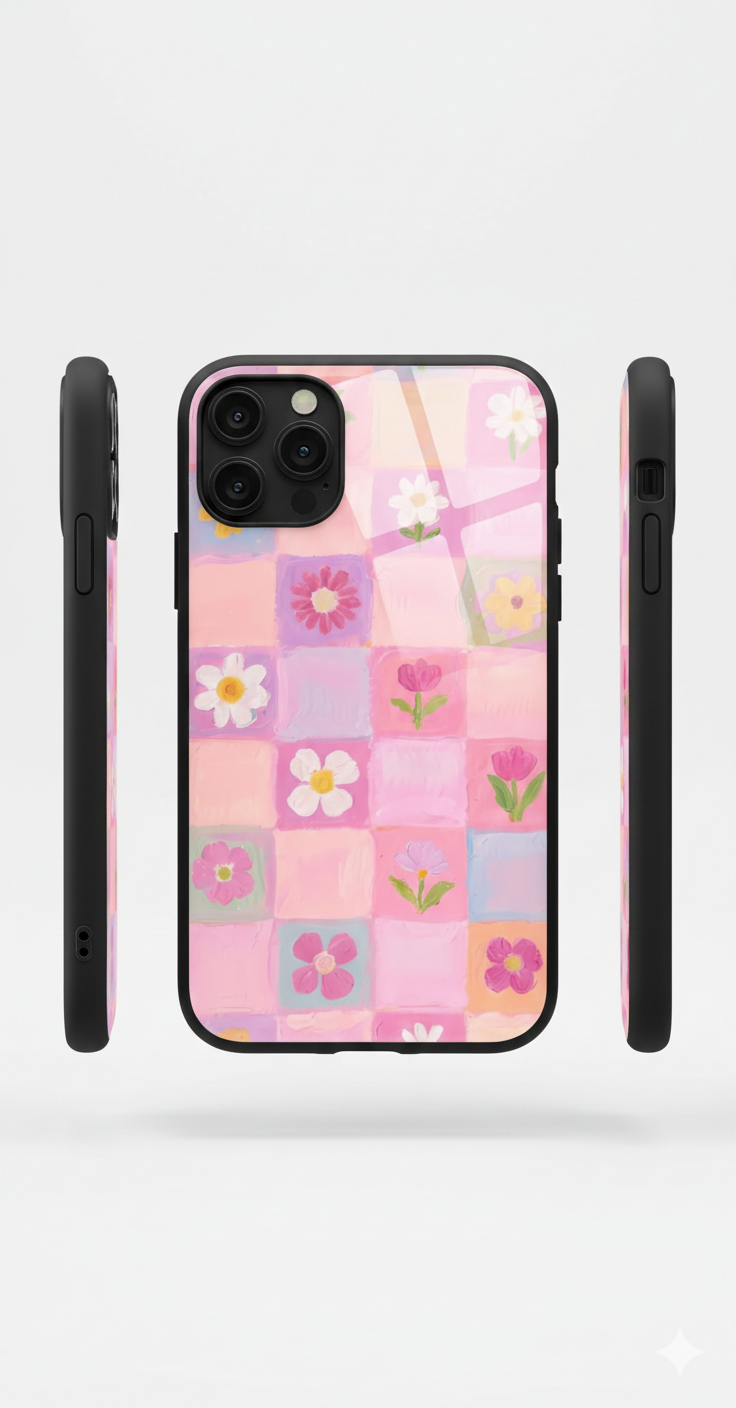 Pastel Bloom Checker Case