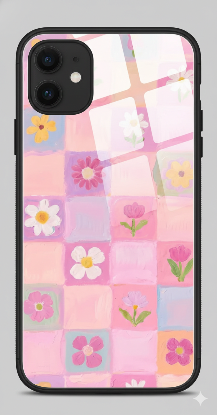 Pastel Bloom Checker Case