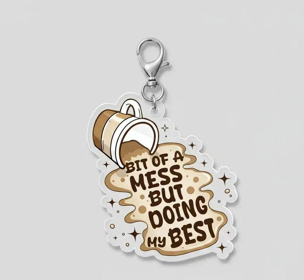 "Doing My Best" Coffee Charm Keychain