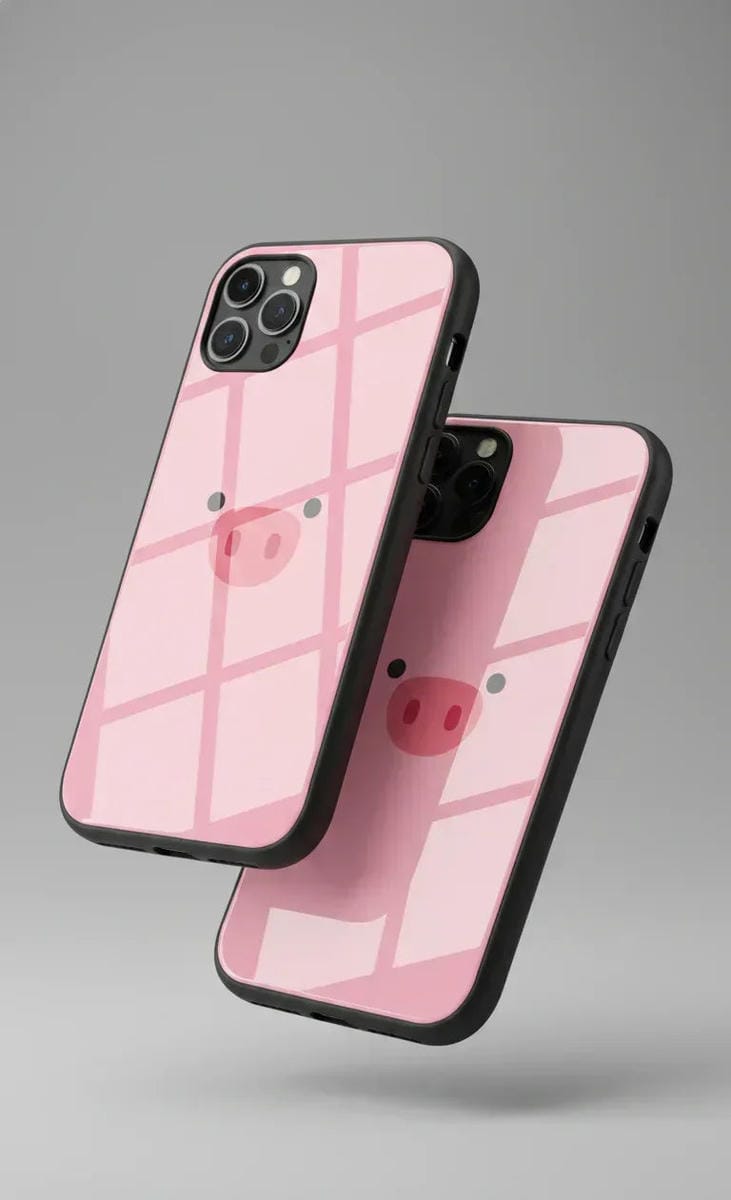 Pink Piggy Glass Case