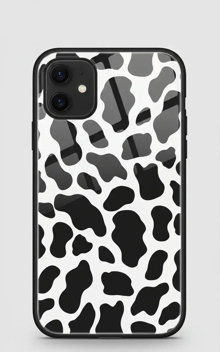 Monochrome Muse Cow Print Glass Case