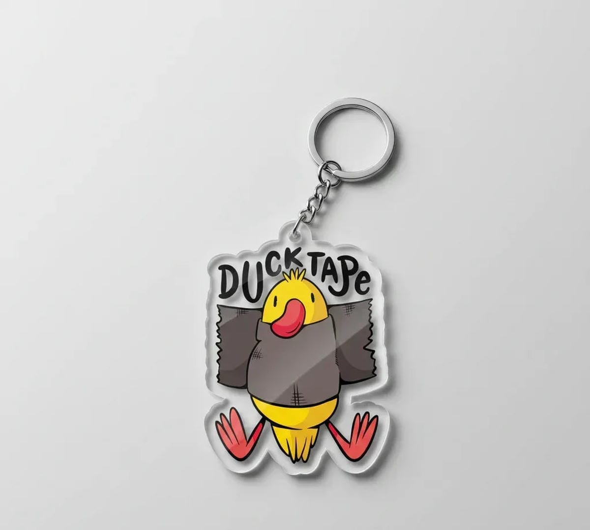 Duck Tape Pun Keychain