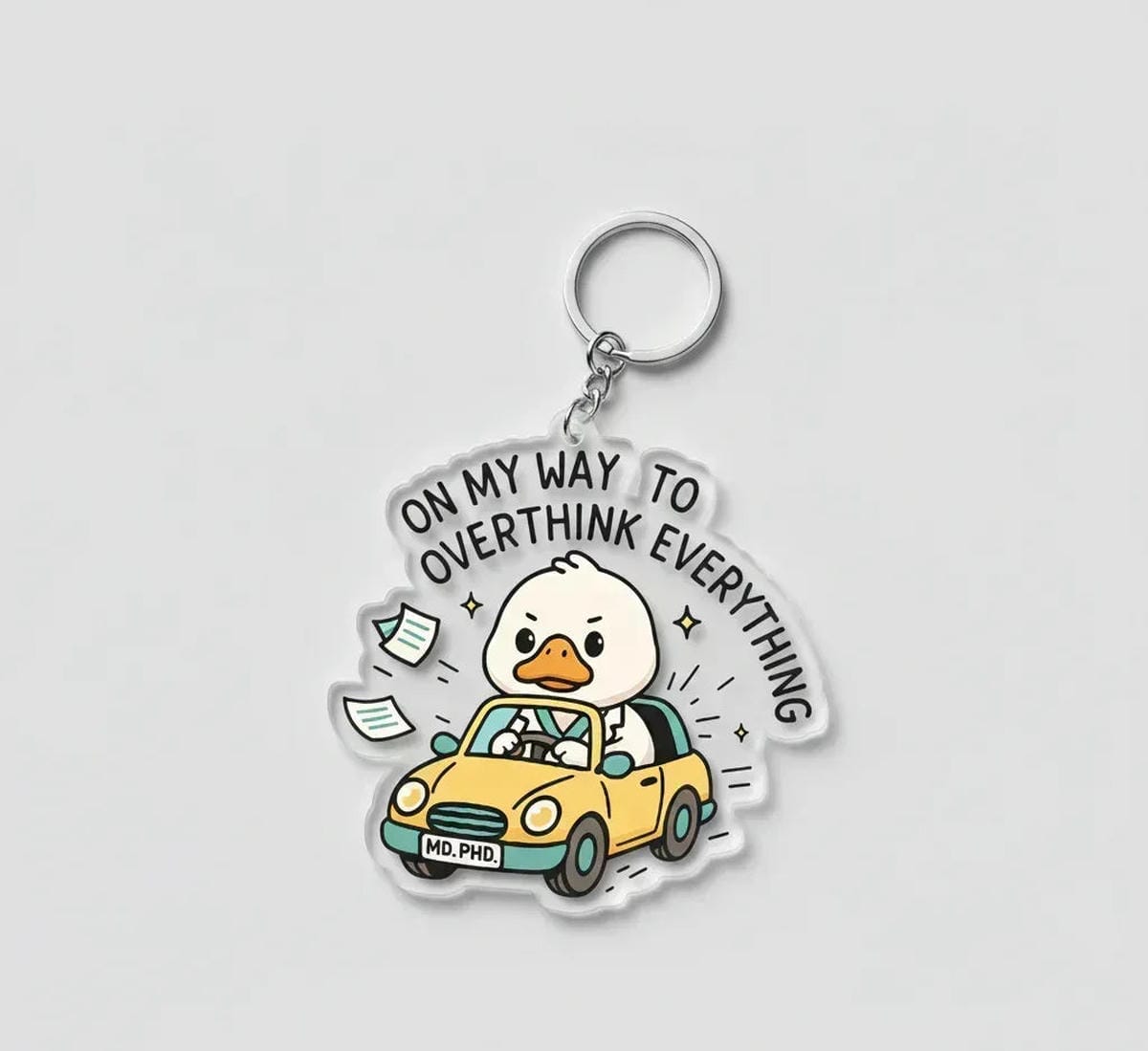 On My Way to Overthink Keychain