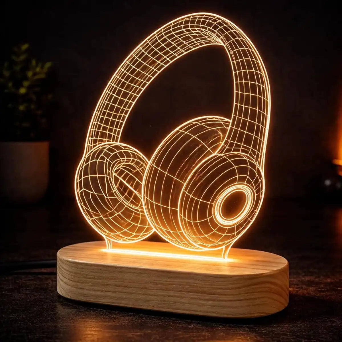 3D Headphones Lamp