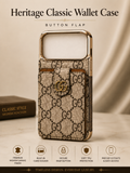 Heritage Stripe Classic Wallet Case – Button Flap