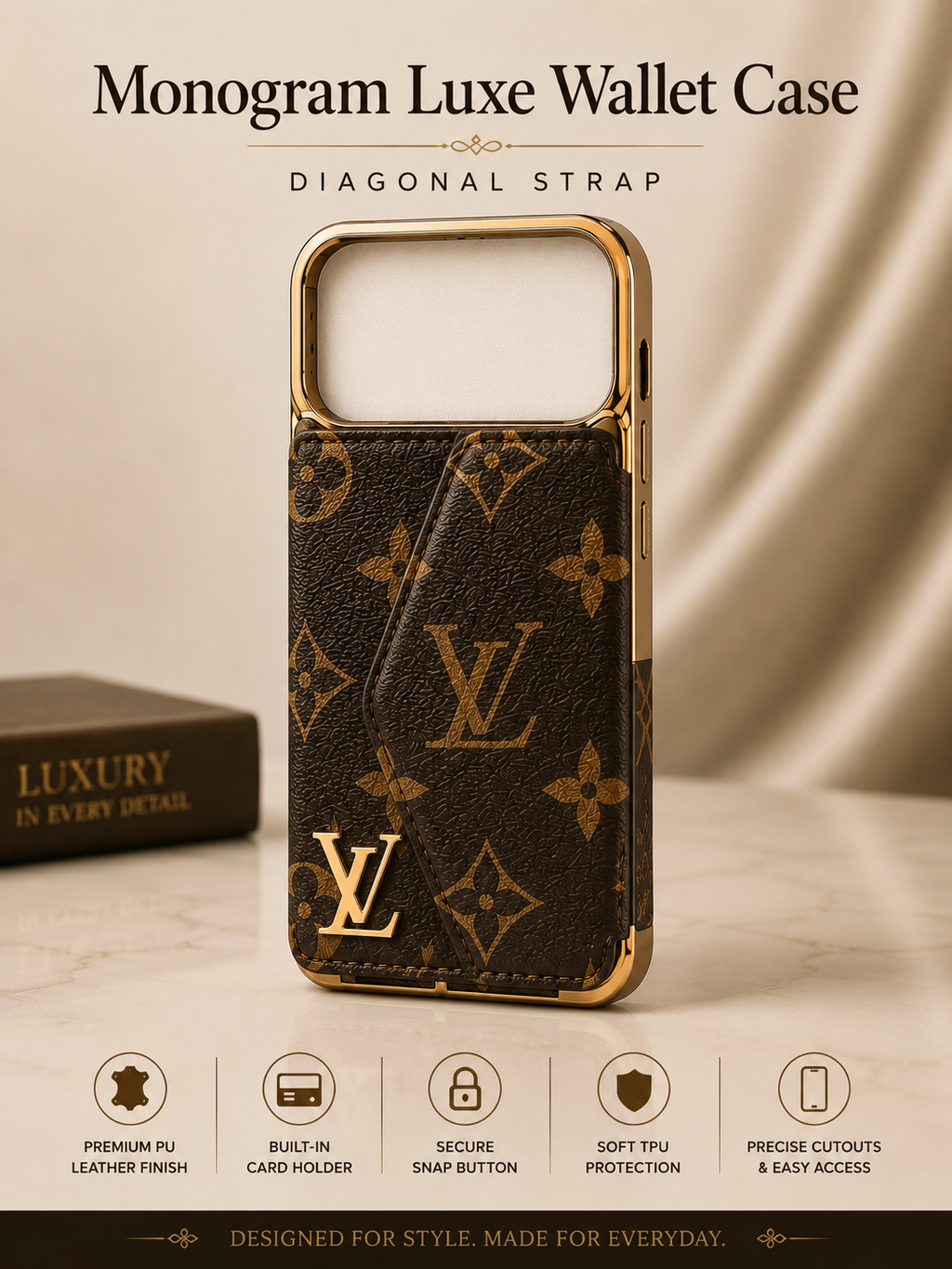 Monogram Wallet Case – Diagonal Strap