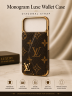 Monogram wallet phone case with diagonal strap, Off Finds
