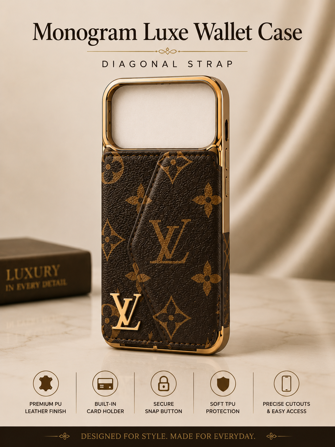 Monogram Wallet Case – Diagonal Strap